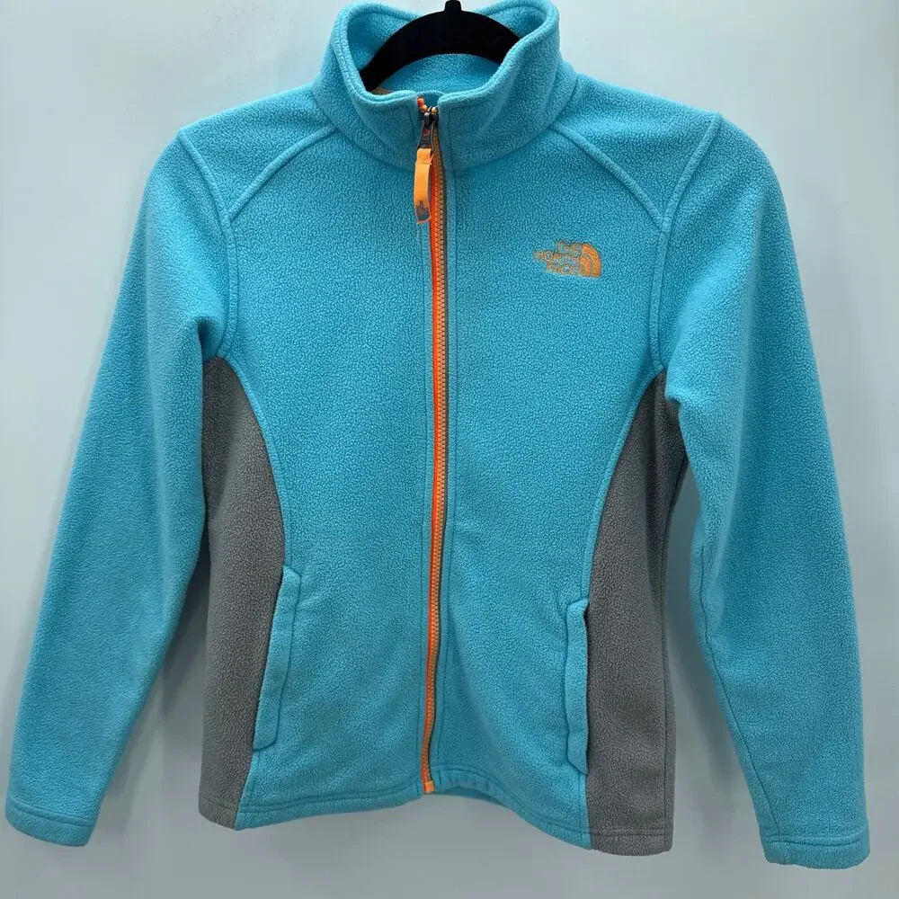 The North Face Fleece Jacket Women's Light Blue Gray‎ Full Zip Outdoor Hiking